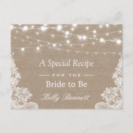 Postal Burlap String Lights Lace Bridal Shower Receta