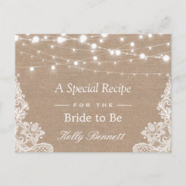 Postal Burlap String Lights Lace Bridal Shower Receta