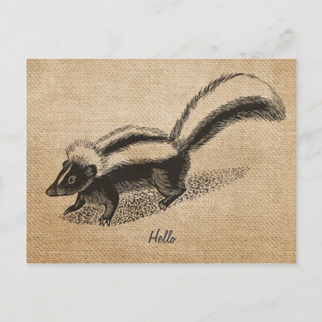 Postal Burlap Vintage Skunk (Anverso)