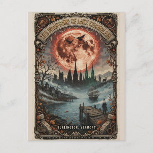 Postal Burlington embrujada, Vermont Viajes de terror vin