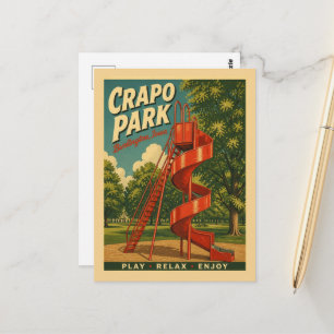 Postal Burlington, Iowa Crapo Park Jugar Relajarse Retro