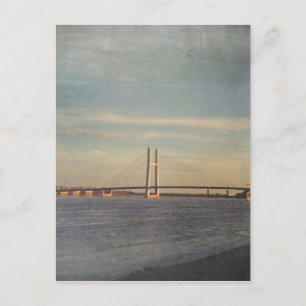Postal Burlington, puente Iowa y río Misisipi