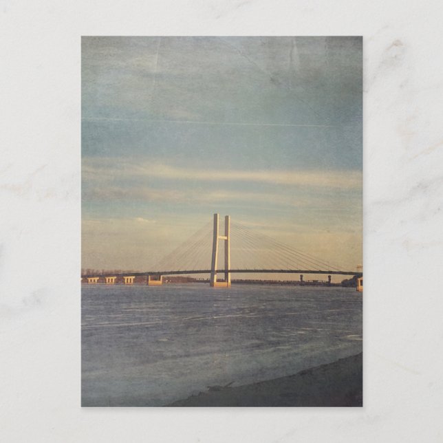 Postal Burlington, puente Iowa y río Misisipi (Anverso)