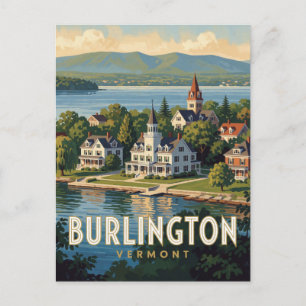 Postal Burlington Vermont Montaña Adirondack