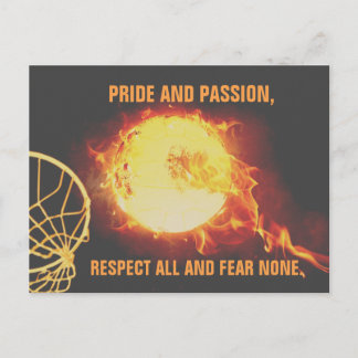 Postal Burning Ball Netball Theme Picture with Slogan