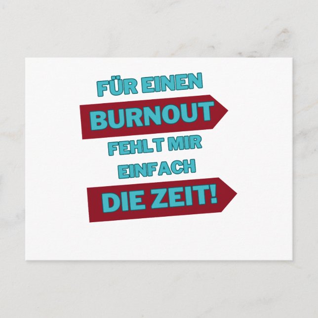 Postal "Burnout Out" (Anverso)