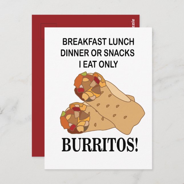 Postal Burritos Yo Sólo Comí Burrito (Anverso / Reverso)