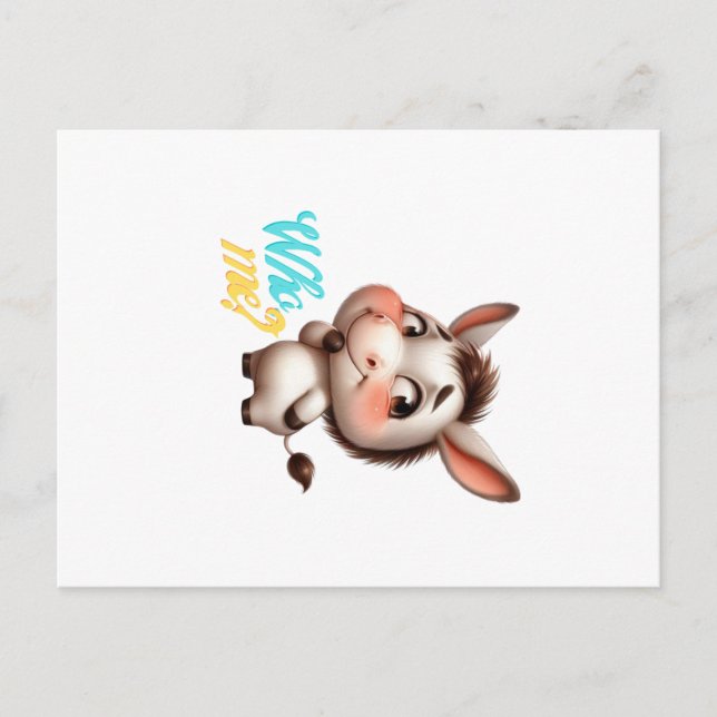 Postal Burro Adorable para Navidades 2024 - Regalo perfec (Anverso)