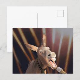 Postal Burro canto divertido