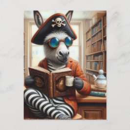 Postal Burro con café