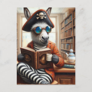 Postal Burro con café