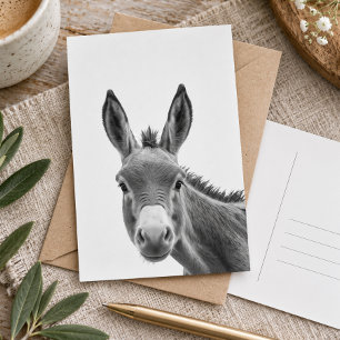Postal Burro Curioso Lindo y Discreto