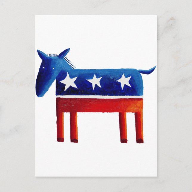 Postal Burro Demócrata (Anverso)