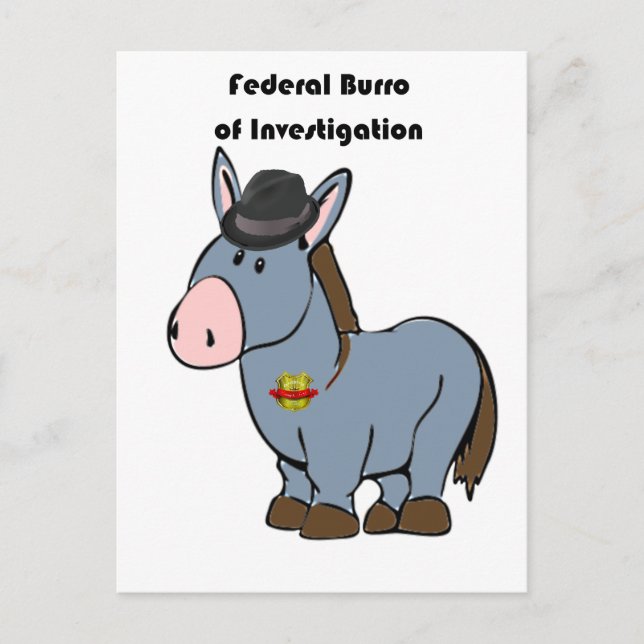Postal Burro Federal de Investigación del FBI, Personaliz (Anverso)