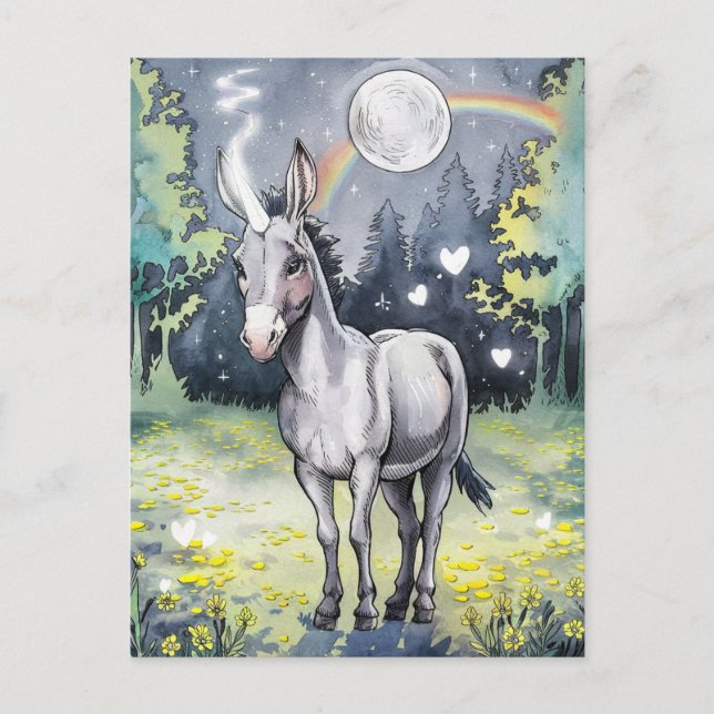 Postal Burro Unicornio (Anverso)