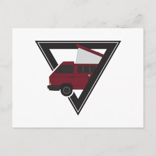 Postal bus maroon triangular