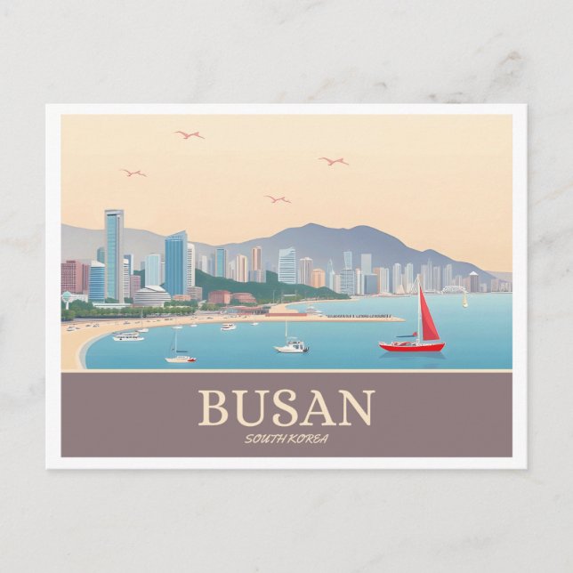 Postal Busan South Korea Pastel Travel (Anverso)