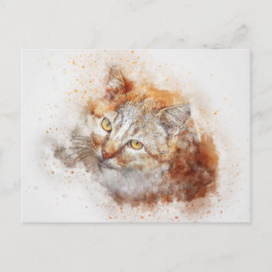 Postal Buscando a Kitty   Resumen   Acuarela