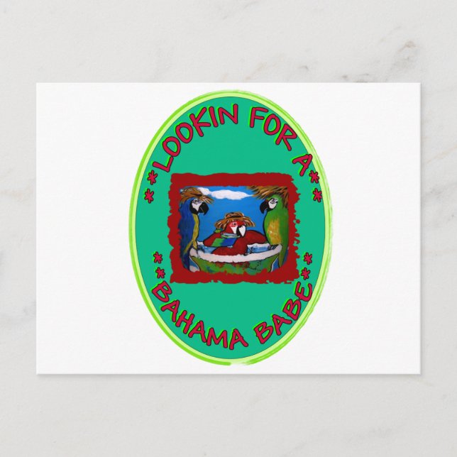 POSTAL BUSCANDO A UNA CHICA DE LAS BAHAMAS (Anverso)