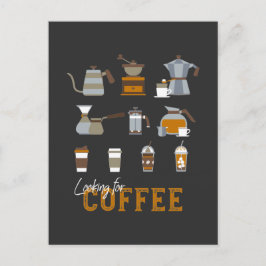 Postal Buscando una deliciosa bebida de café