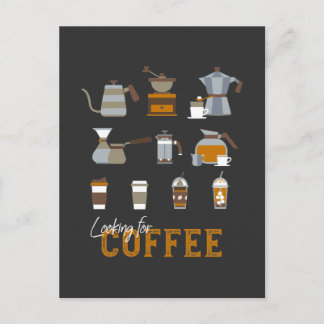 Postal Buscando una deliciosa bebida de café