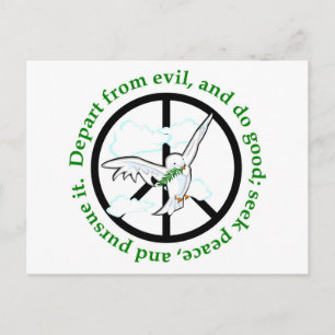 Postal Buscar la paz y perseguirla como regalo cristiano