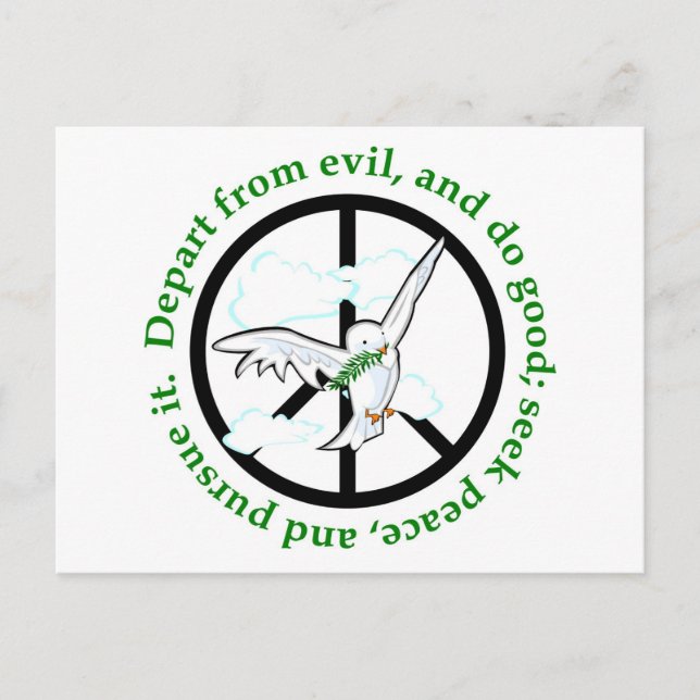 Postal Buscar la paz y perseguirla como regalo cristiano (Anverso)