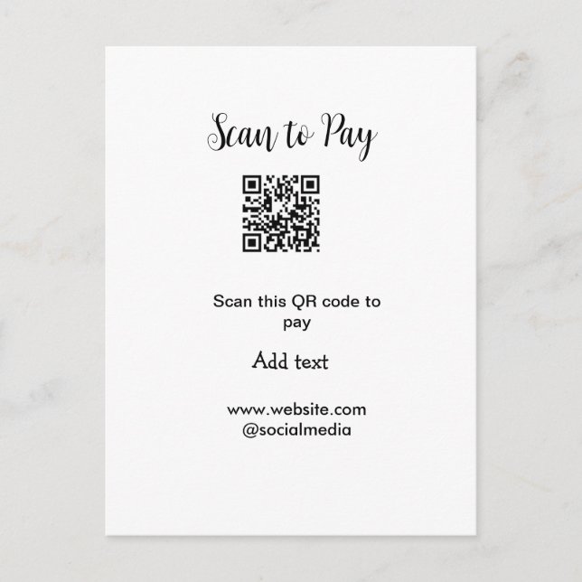 Postal Buscar para pagar el análisis código QR agregar de (Anverso)