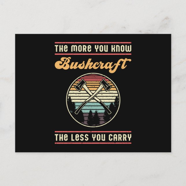 Postal Bushcraft Survival Retro Bushcraft Gracioso regalo (Anverso)
