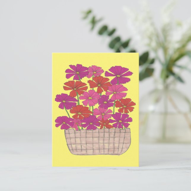 Postal Bushel de Cosmos Brillantes (Anverso de pie)