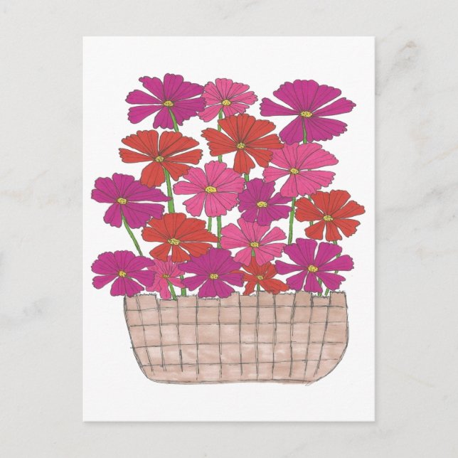 Postal Bushel de Cosmos Brillantes (Anverso)