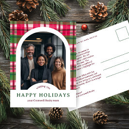 Postal Business Corporate Holiday Plaid CUSTOM Arch PHOTO