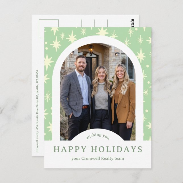 Postal Business Corporate Holiday Stars CUSTOM Arch PHOTO (Anverso / Reverso)