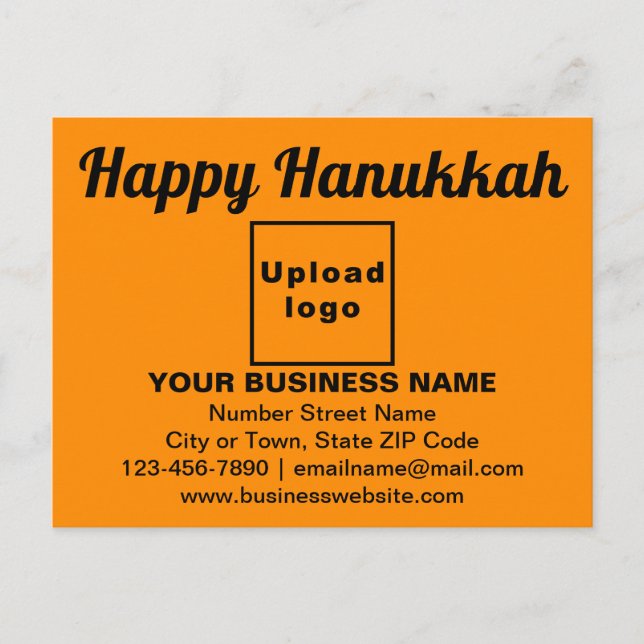 Postal Business Hanukkah Saludo en color Naranja (Anverso)
