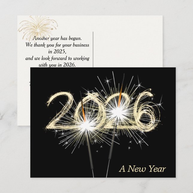Postal Business New Year 2026 Sparkler (Anverso / Reverso)