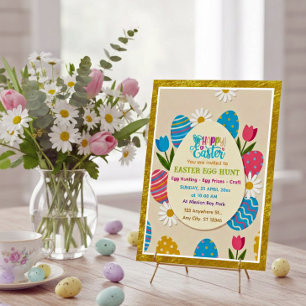 Postal Búsqueda de Huevos de Pascua   Flor de Vacaciones 