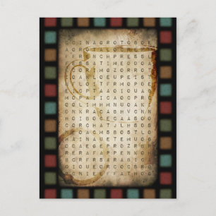 Postal búsqueda de palabras de café