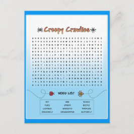 Postal Búsqueda de palabras de Crawlies escalofriantes