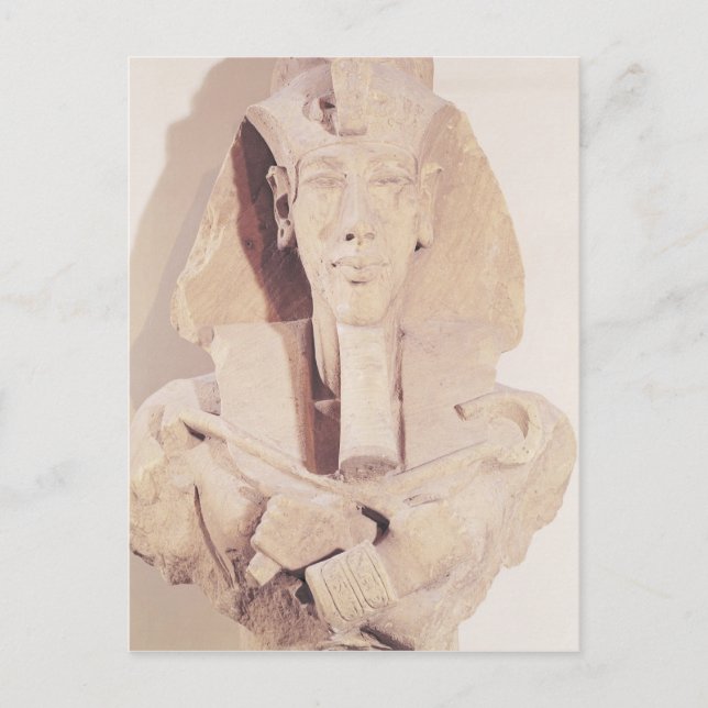 Postal Busto de Amenophis IV desde el templo de Amun (Anverso)