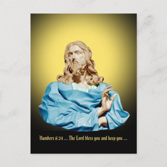 Postal Busto de Cristo de Gian Lorenzo Bernini 1679 (Anverso)