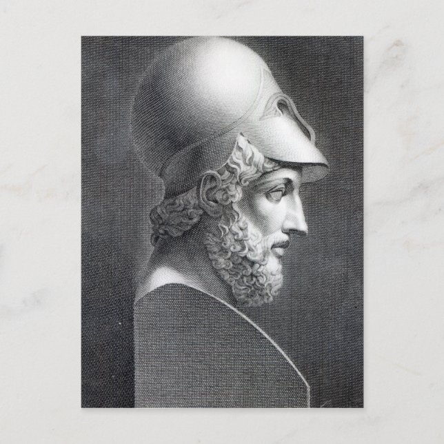 Postal Busto de Pericles, grabado por Giuseppe Cozzi (Anverso)