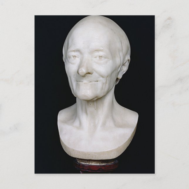 Postal Busto de Voltaire sin su peluca, 1778 (Anverso)