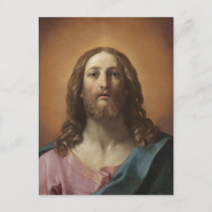 Postal Busto del Cristo salvador Mundi de Guido Reni