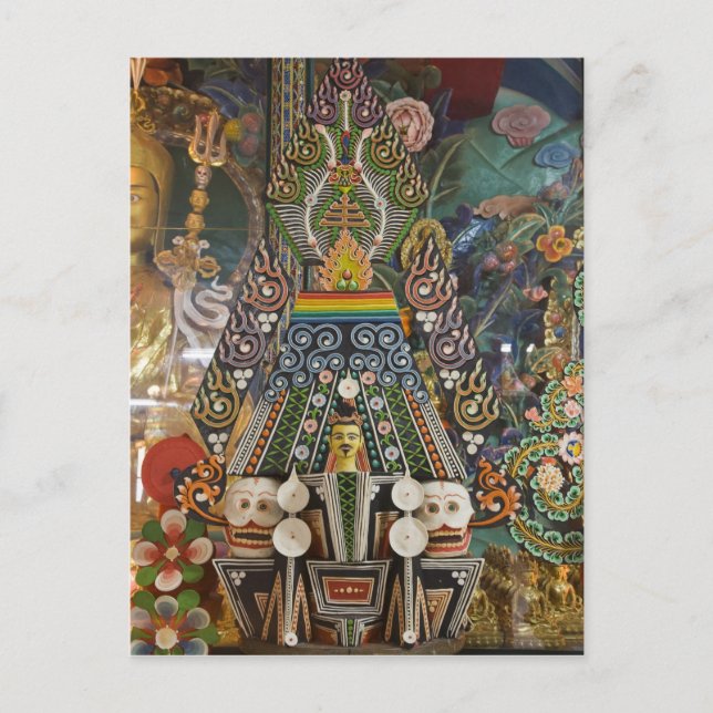 Postal Bután. Pasteles ceremoniales hechos por monjes ado (Anverso)