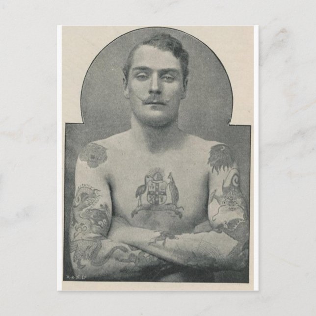 Postal Butch Bruce, el marinero australiano tatuado (Anverso)