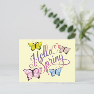 Postal Butfly Hello Spring