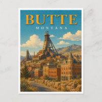 Butte Montana Minas Headframes GeoSaga
