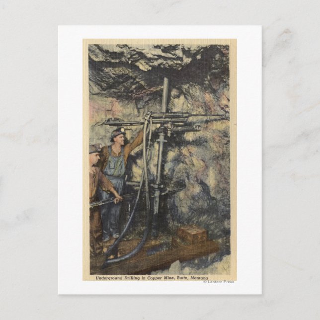 Postal Butte, Montana - Perforación subterránea en cobre (Anverso)