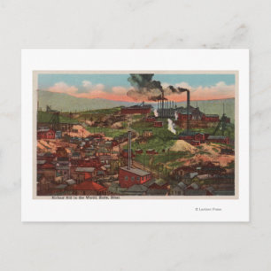 Postal Butte, MT - Vista de fábricas y casas en Hill