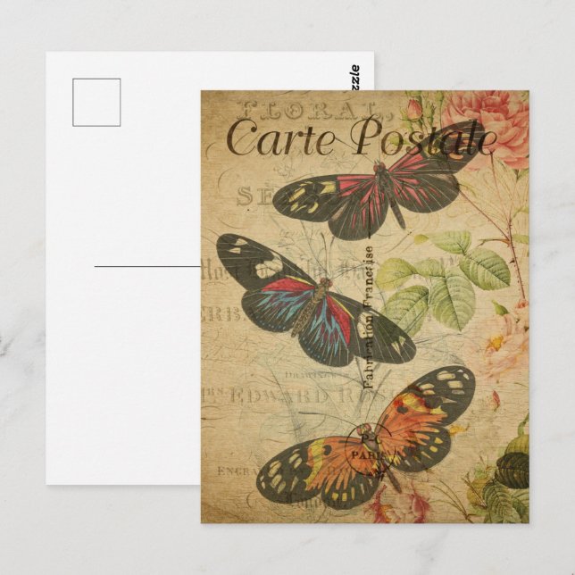 Postal Butterflies de bonito (Anverso / Reverso)